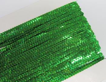 Paillettenband 1reihig 6mm grün hologramm